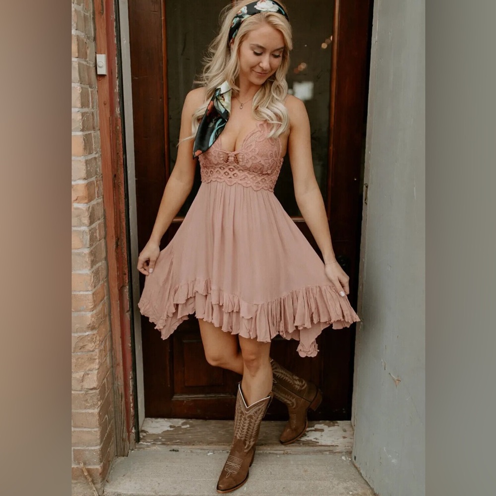 FREE PEOPLE Adella Slip Dress Rose